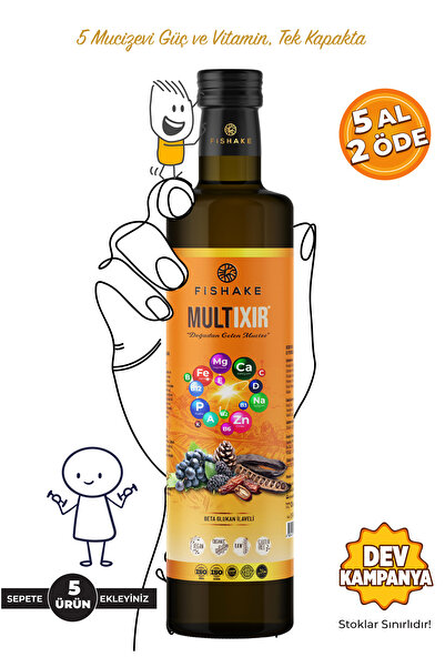 FiShake İXİR Karadut- Keçiboynuzu- Üzüm- Hurma- Kozalak- Beta Glukan Ilaveli Karışım ( 350 Gr)