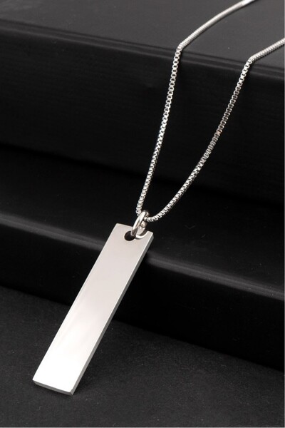 No Future Steel Plate Necklace Ft2269Gm