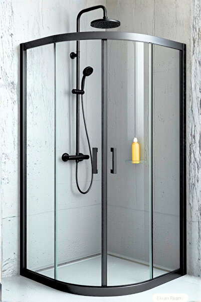 Durul Duşakabin Oval 5mm Şeffaf Siyah Profil H.190 Cm