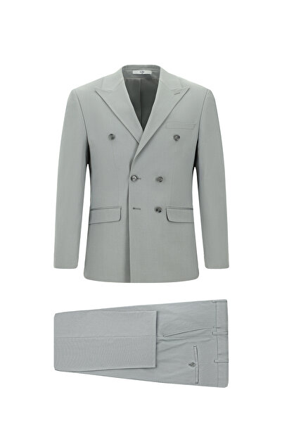 Kiğılı Regular Fit Pamuklu Lyocell Kruvaze Takım Elbise