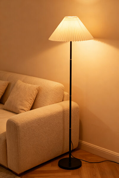 Generic DIDA Pleated Floor Lamp Nordic Standing Lamp for Living Room Bedroom with Metal Base, 3500K-6000k
