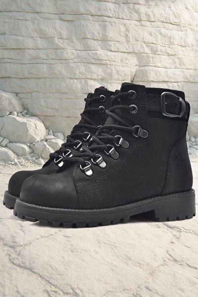 Rakerplus Griffon Справжня шкіра Чорні дитячі черевики на блискавці