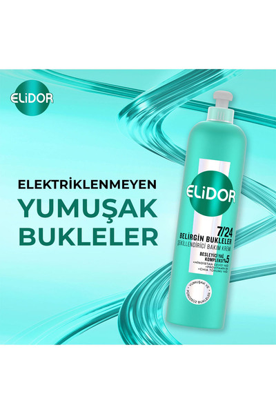 Elidor 7/24 Şekillendirici Saç Bakım Kremi Belirgin Bukleler 240 ml x2
