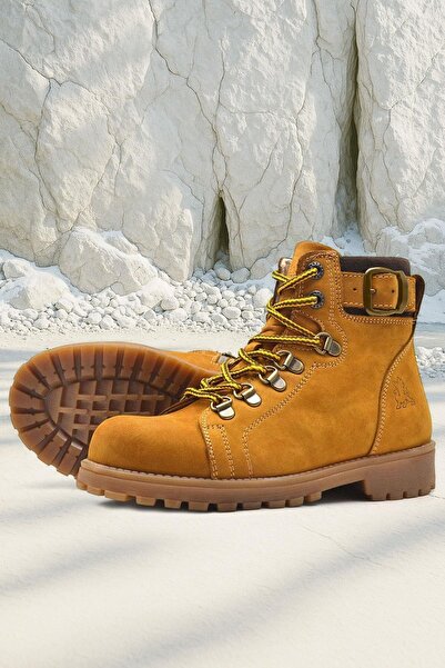 Rakerplus Griffon Genuine Leather Yellow Fur Kids Boots