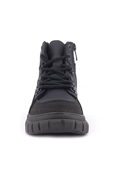 Rakerplus Hakiki Deri Siyah Kırmızı Fermuarlı Erkek Çocuk Bot