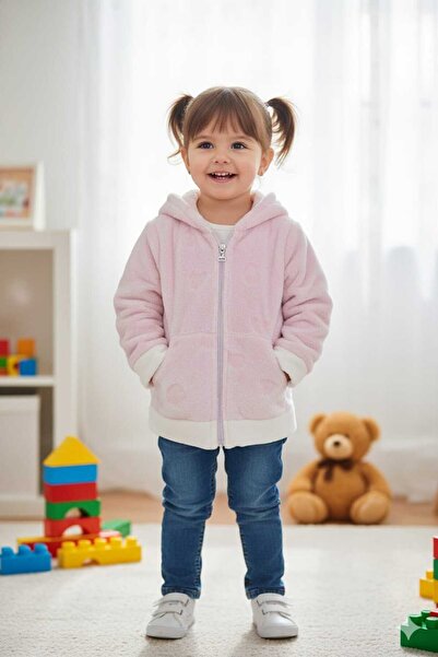Alpar Tekstil Welsoft Plush Jacket - Cardigan 2-4 Years / Powder Pink