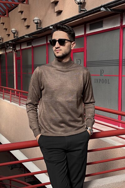 inpool Men's, Slim-Fit, Old Money, Half-Neck Knit Sweater