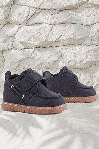 Rakerplus Genuine Leather Black Velcro Baby Boots