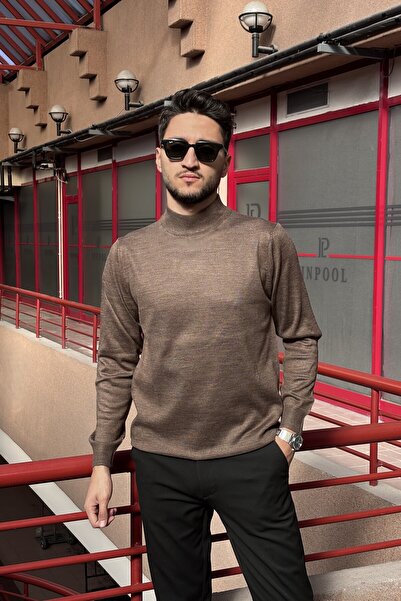 inpool Men's, Slim-Fit, Old Money, Half-Neck Knit Sweater