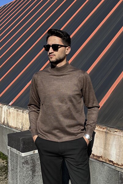 inpool Чоловічий, Slim-Fit, Old Money, трикотажний светр з напівкомірцем