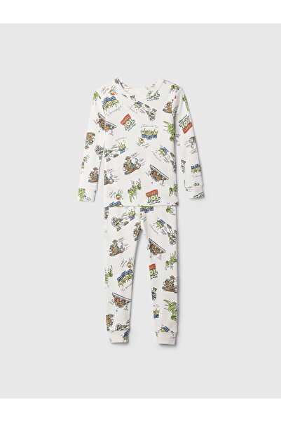 GAP Bebek Kırık Beyaz %100 Organik Pamuk Toy Story Grafikli Pijama Takımı