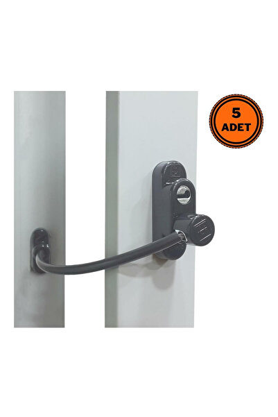 EYM 5 Adet Penkid Çelik Halatlı Kablolu Pvc Pencere Çocuk Emniyet Kilidi Antr...