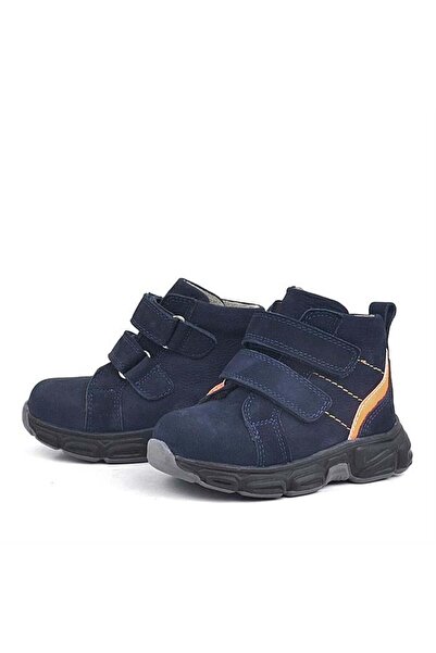 Rakerplus Hakiki Deri Lacivert Cırtlı Spor Erkek Bebek Bot