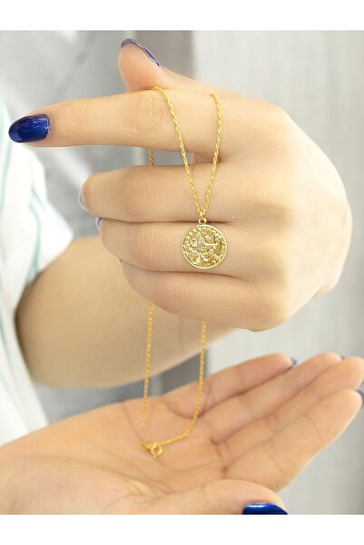 Zeynepli gold & jewelry 14 Ayar Altın Büyük Boy Tuğra Kolye