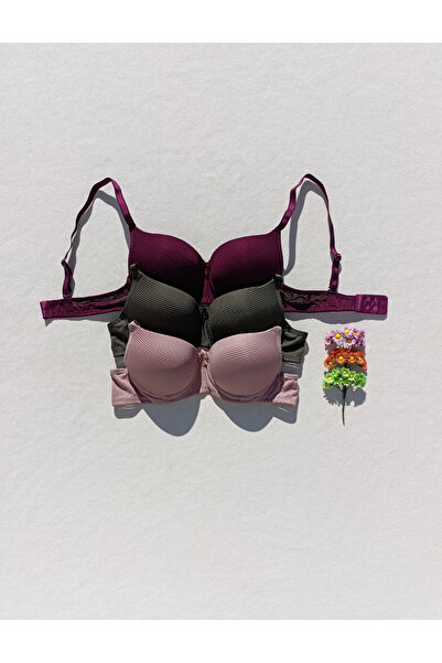 siyalife Pachet de 3 sutien cu susținere cu căptușeală cu nervuri economice