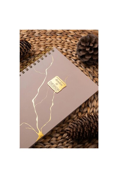 denden دفتر ملاحظات مخطط مقاس 17x24 باللون الرخامي