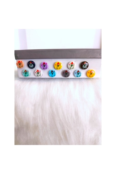 Zedhobi 60 Adet Renkli Kardan Adam Desenli Figürlü Düğme