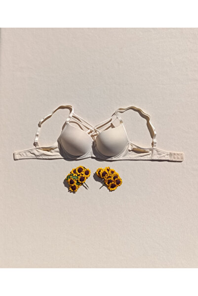 siyalife Push up Padded Padded Cross Drawstring Micro Bra