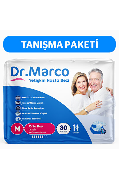 DR.MARCO Yetişkin Bel Bantlı Hasta Bezi Medium 30 Adet