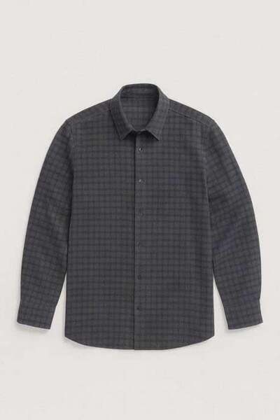 Valiberta Alfonso Ekose Велика клітинка Relaxed Fit 100% бавовняна фланелева тканина Чоловіча сорочка - хакі