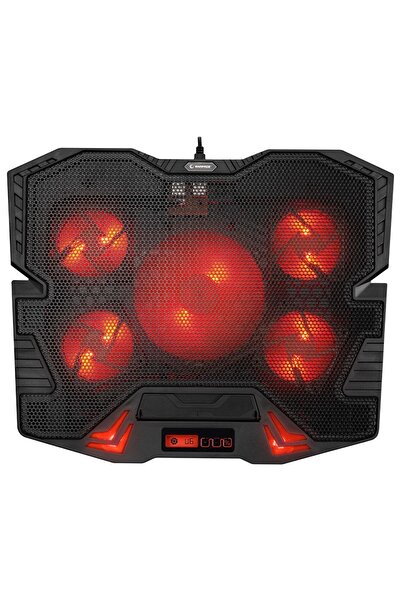 Rampage Mistral S45 Kırmızı Led 5fan Yükseklik Ayarlı Lcd Notebook Soğutucu Laptop Soğutucu 12/17