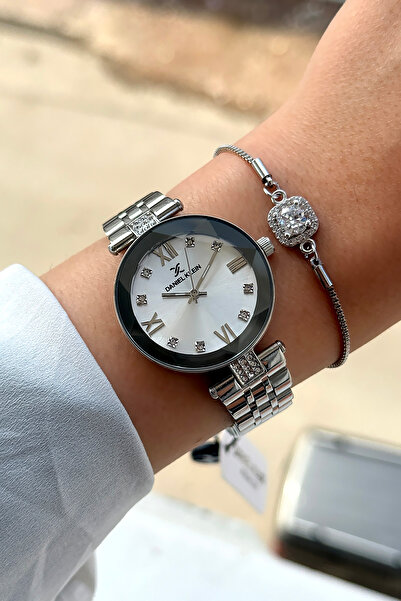 Daniel Klein %100 Orijinal Çelik Kordon Zarif Şık Minimalist Tasarım Gümüş Renk Kadın Kol Saati Bileklik Hediye