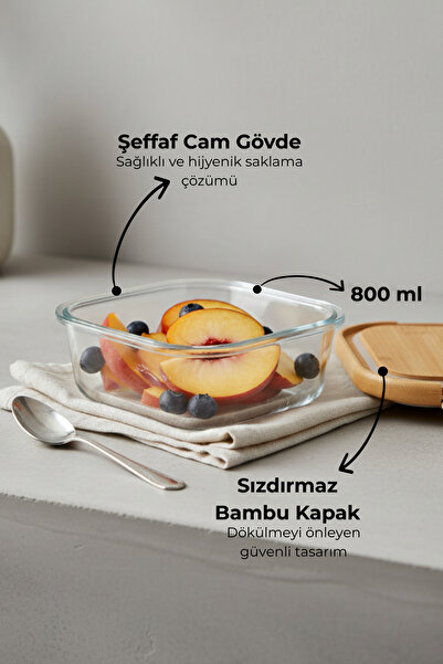 Bambum Patina Lockable Glass Storage Container 800 ml