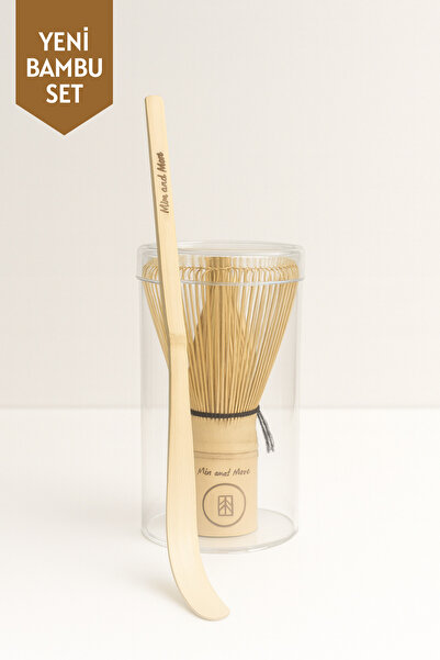 Mim and More Bamboo Matcha Whisk & Bamboo Matcha Kaşık Set