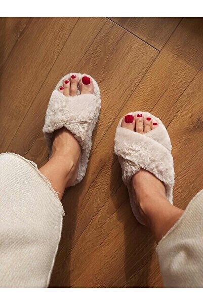 ALTUVATEKS Пухкави домашни пантофи от норкова кожа