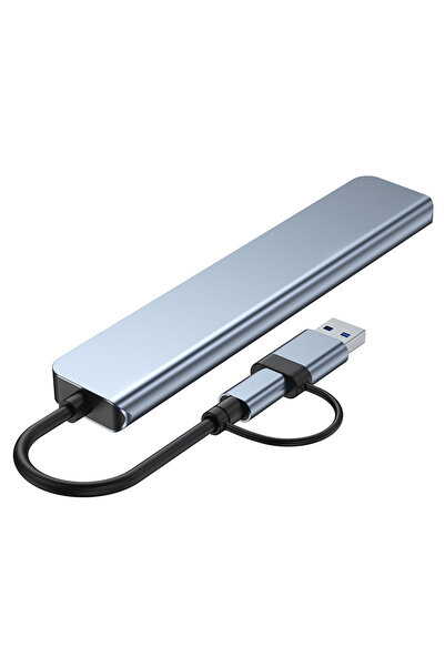 exmy قاعدة توسيع USB-C 8 في 1 - USB 3.0 بسرعة 5 جيجابت في الثانية، وPD 100 واط، وHDMI بدقة 4K، وSD/TF