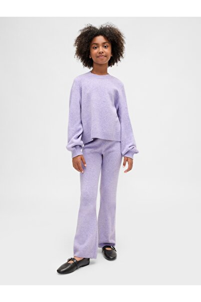 GAP Kız Çocuk Mor CashSoft Bisiklet Yaka Kazak