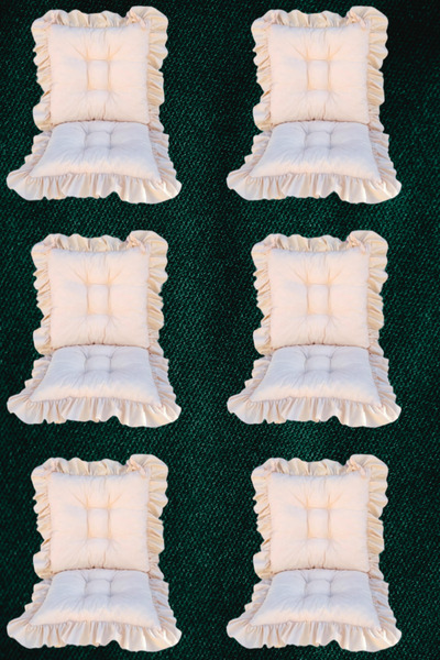 MoMMe SIRTLI SAÇAKLI SANDALYE MİNDERİ 45X45 CM 6'LI TAKIM