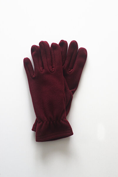 Mrey Women's Burgundy Fleece Winter Closed Finger Gloves Elasticated Wrist Thermal 1 Pair Gloves
