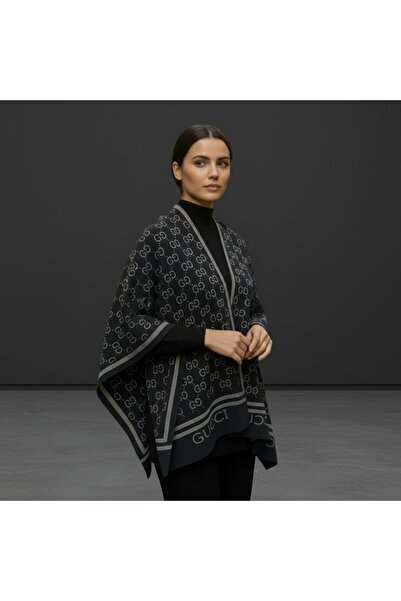 Onur Poncho - Woven Fabric Knitwear Hijab Poncho Winter Keep Warm Outerwear Quality Fashion Store