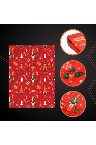 varioshop Christmas Blanket & Bedspread 150x200 cm, Double, Soft & Warm, Red