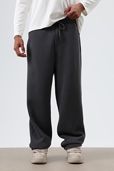 VAMOSCLO بنطلون رياضي فضفاض قابل للغسل بلون دخاني