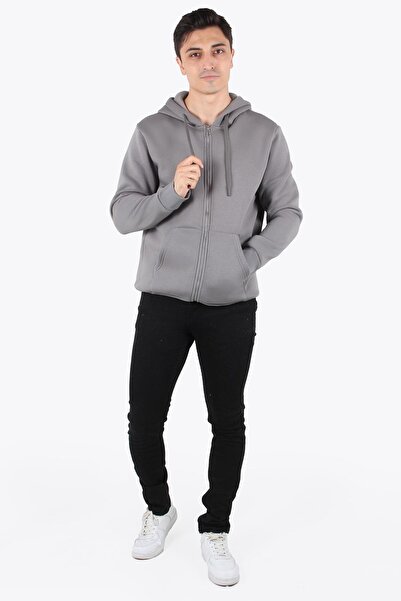 Mckanzie 5487 Φούτερ με φερμουάρ και τσέπη καγκουρό 3 νήματα Ş επένδυση fleece Φούτερ