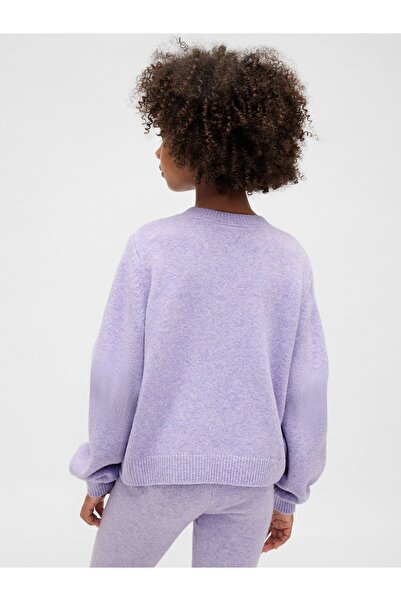 GAP Kız Çocuk Mor CashSoft Bisiklet Yaka Kazak