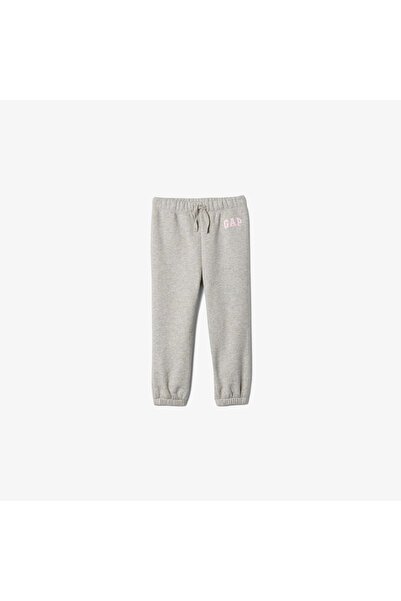GAP Logo Kalp Desenli Pull-On Jogger Fleece Çocuk Gri Eşofman Altı