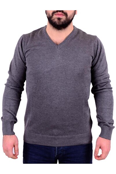 Twister Jeans Twister 3622 sivi melanž muški džemper sa V-izrezom