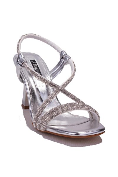 DAGOSTER DZA07-928580 Ασημένια πέτρα βραδινό φόρεμα με τακούνι γυναικεία παπο...