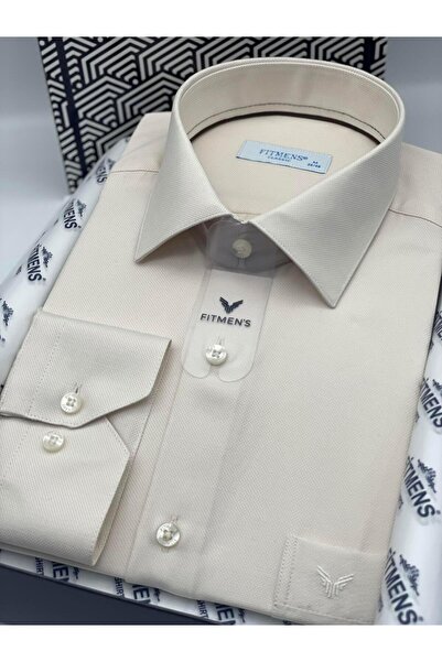 Fitmens Classic Long Sleeve Oxford Gift Boxed Easy-Iron Men's Shirt Fs-001254 - Cream