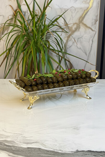 MAY HOME صينية تقديم فاخرة بأقدام وطبق تقديم فاخر