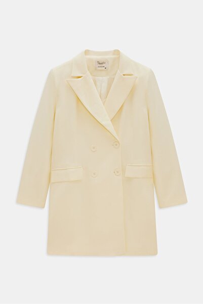 Saade Light Yellow Button Detailed Business Jacket