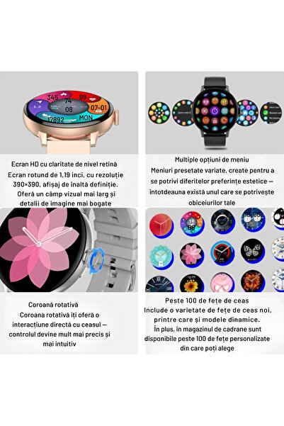 varioshop ® Smart Watch, Wireless Charging, Bluetooth Calls and Notifications, Heart Rate Monitoring