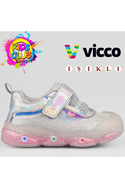 Vicco Pety Lighted Children's Sports Shoes Silver