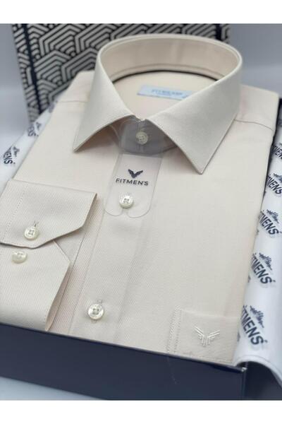 Fitmens Classic Long Sleeve Oxford Gift Boxed Easy-Iron Men's Shirt Fs-001254 - Cream
