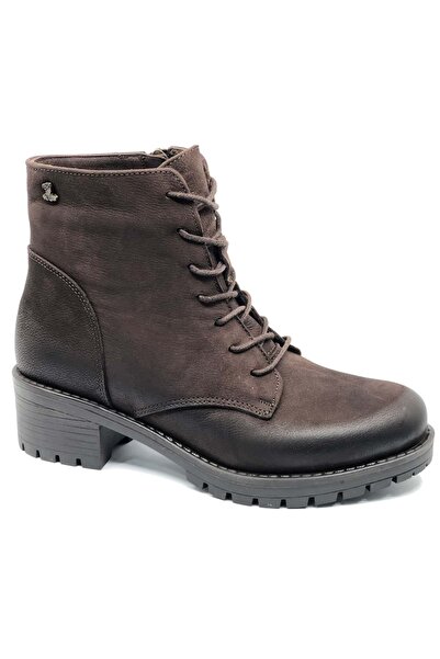 Venüs Γυναικείες μπότες με τακούνι 3312k καφέ Nubuck από γνήσιο δέρμα