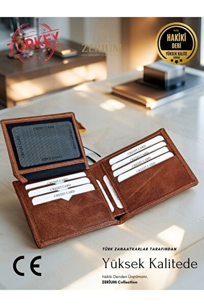 ZERİUM Hakiki Deri Erkek Cüzdan Luthor Model Premıum Kartlık Genuine Leather