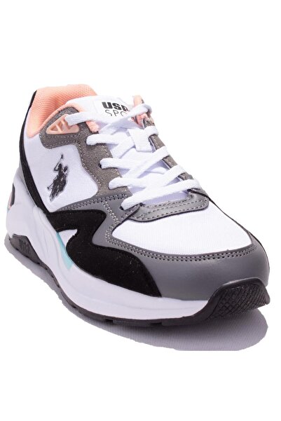 U.S. Polo Assn. Γυναικεία αθλητικά παπούτσια U.S. Polo Assn Husky Fx Λευκά Μαύρα Ορθοπεδικά Καθημερινά